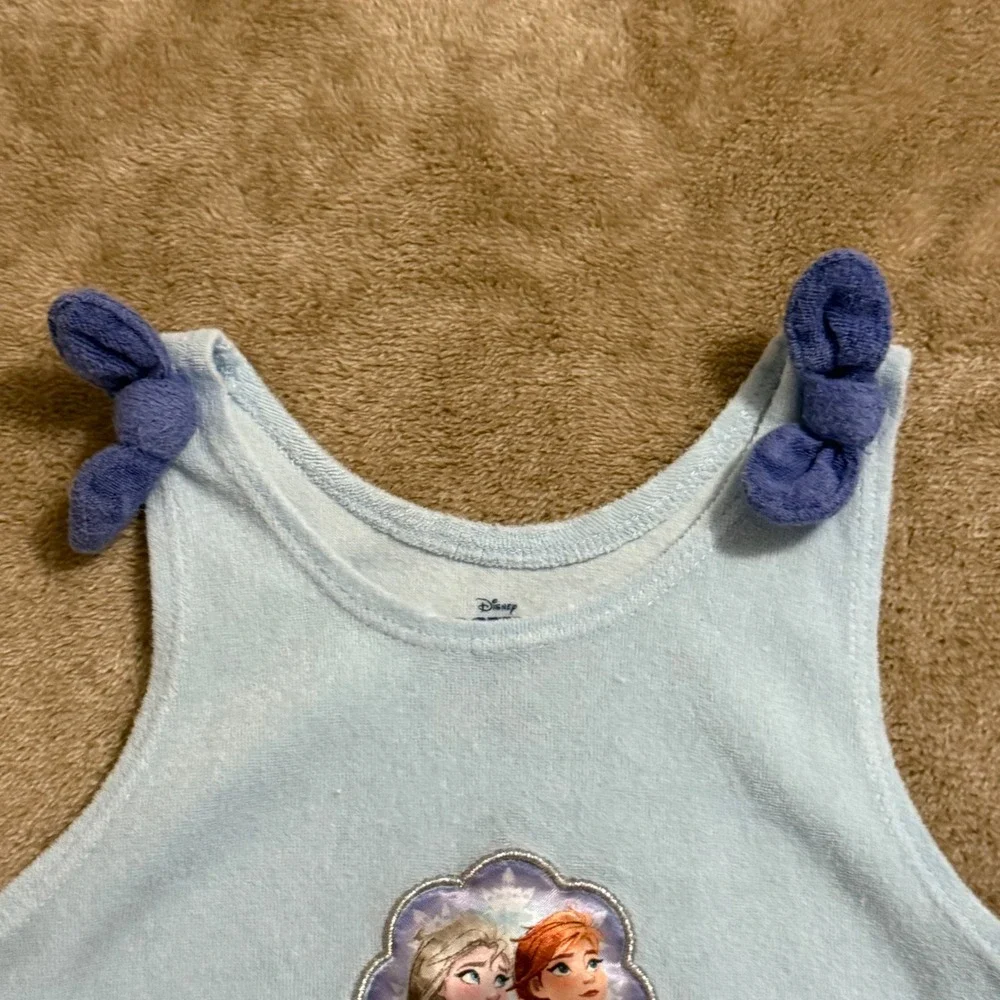 Disney Frozen 2 Elsa Anna Girls Blue Terry Cloth Swim Cover Up Dress Size 6
